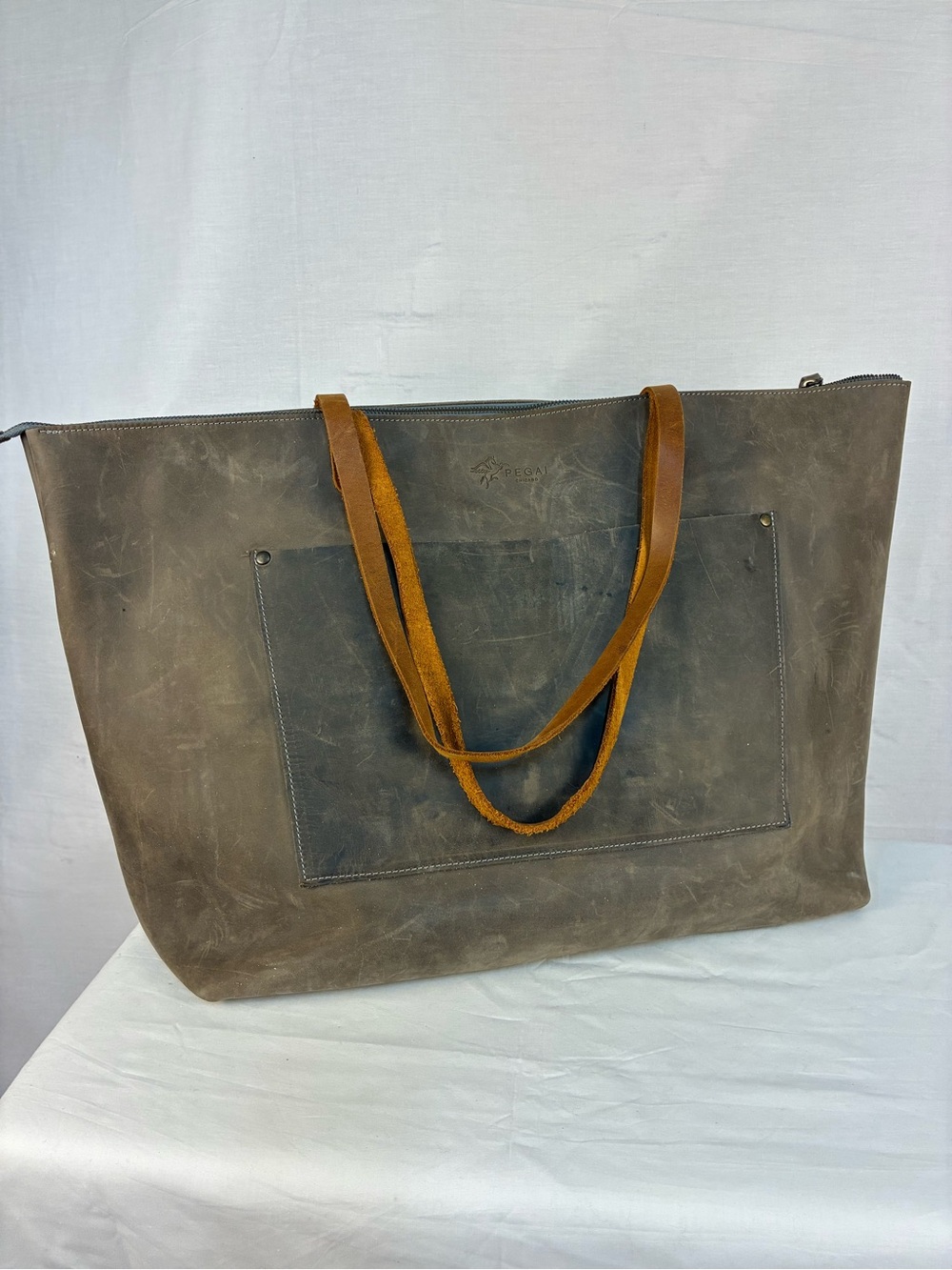 Pegai Extra Large Rustic Genuine Leather Tote